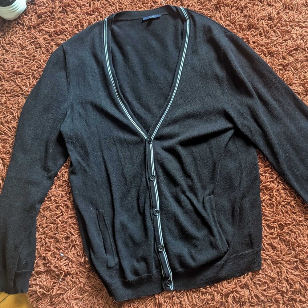 GAP Black Cardigan Size M 100% Cotton